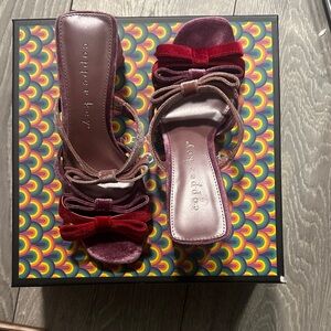 Copper Key Women's Velvet Heels - Burgundy and Plum